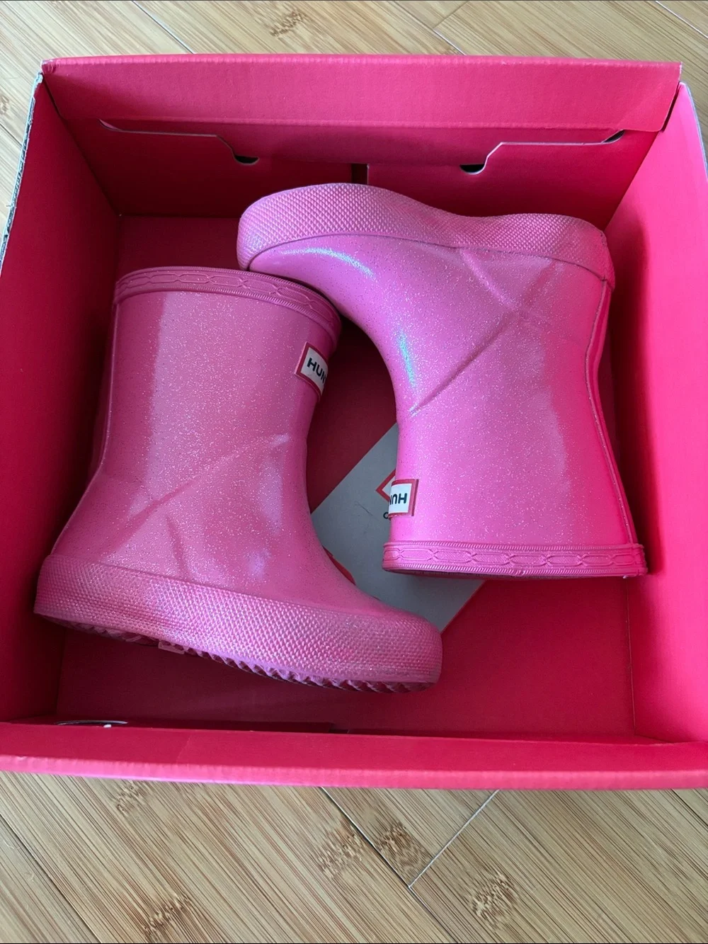 Hunter Kids Pink Glitter Rain Boots toddler size 5